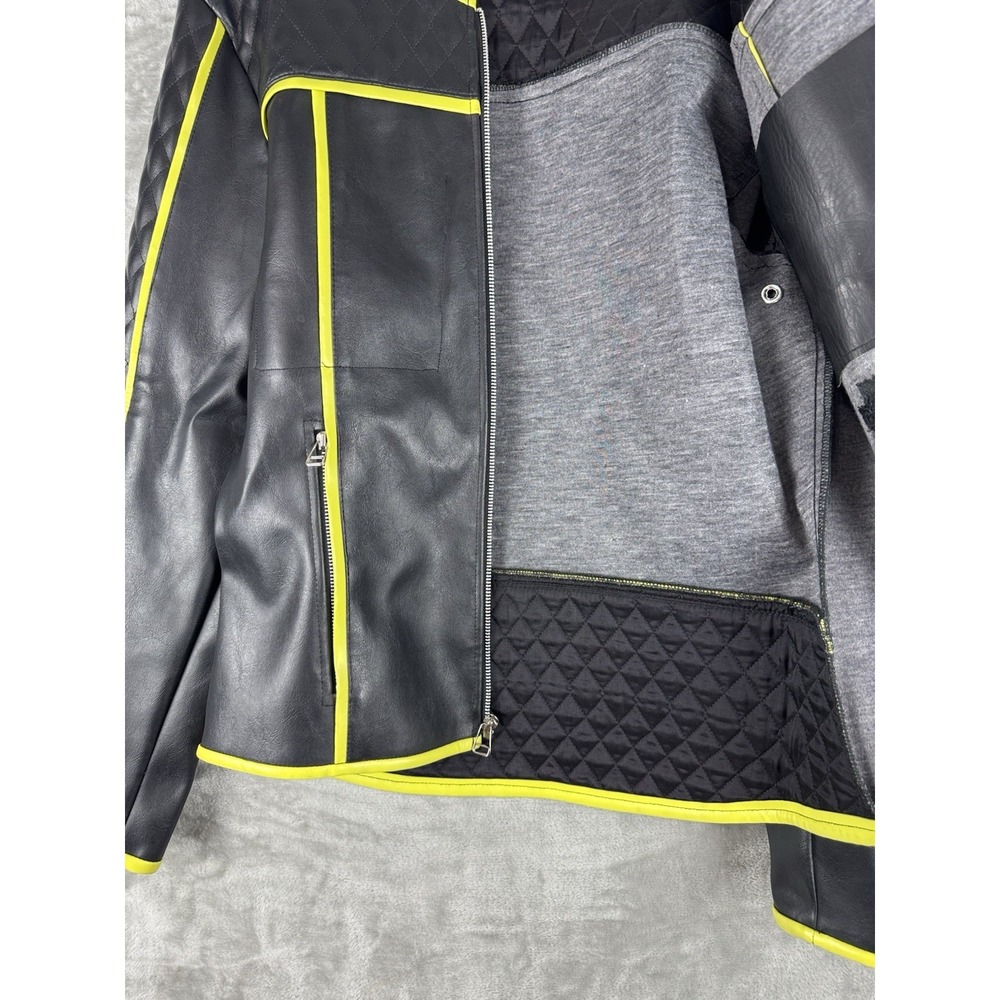 Vintage LIP SERVICE Rock Moto Full Zip Jacket Womens Size Large PVC Cloth USA - Picture 11 of 16